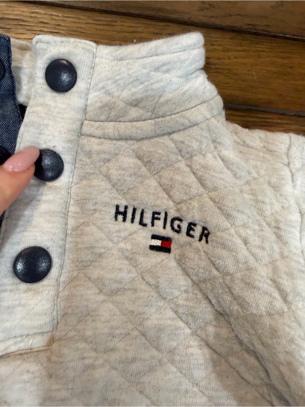 Tommy Hilfiger Heather Gray Quilted Kids Pullover 24M - Picture 3 of 10